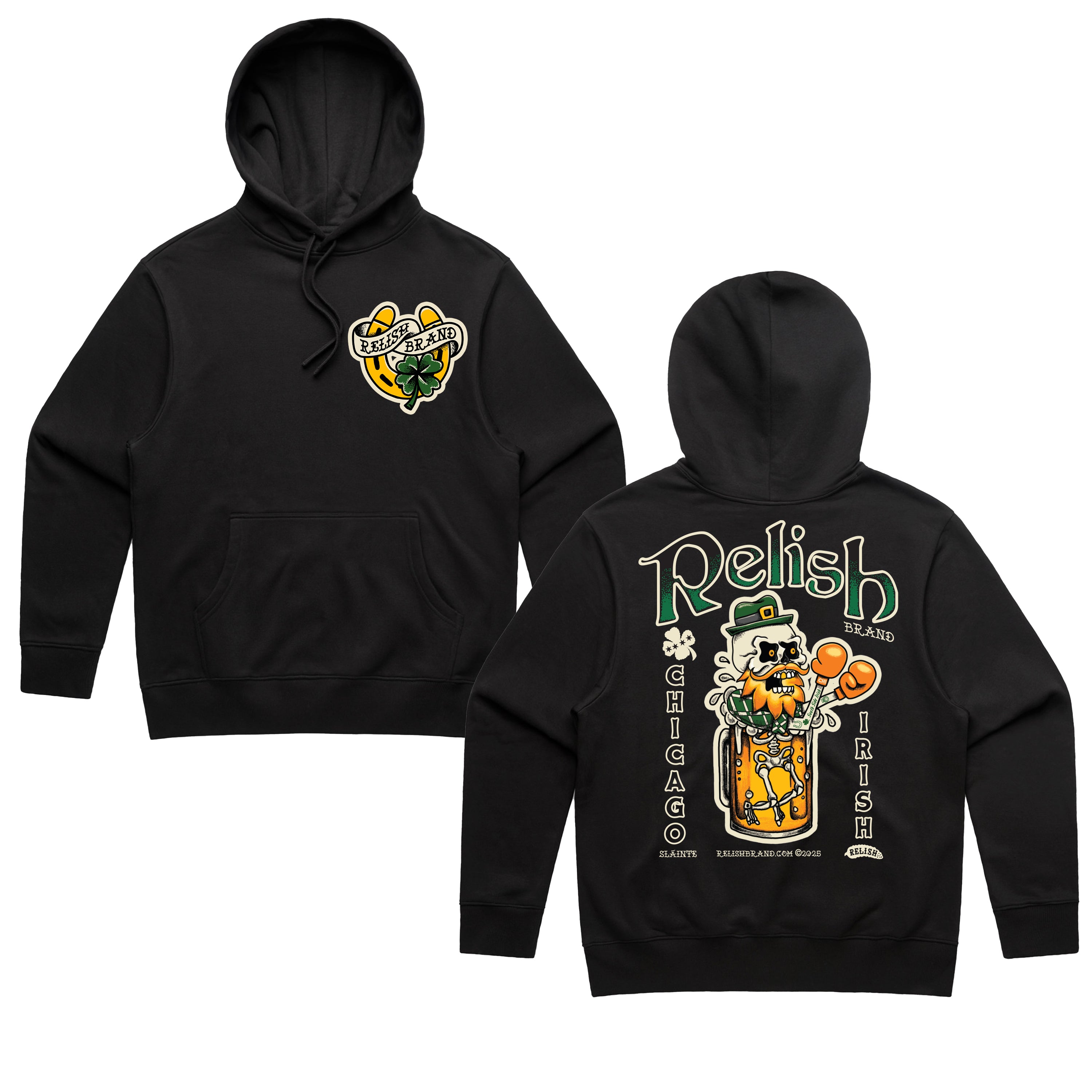 Chi-Irish 2025 Pullover Hoodie - Black – Relish Brand