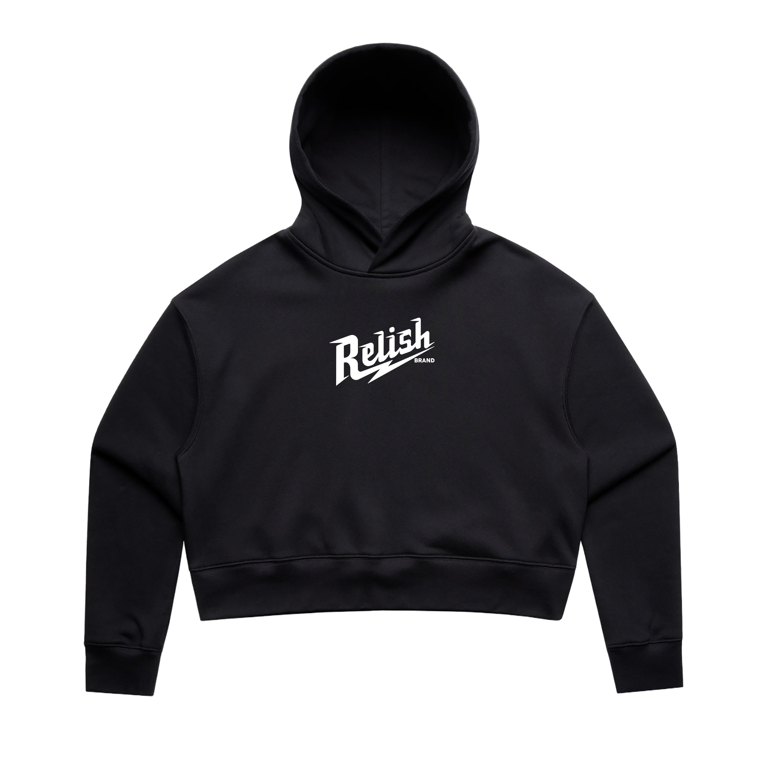 Horned Skull - Chicago AF - Crop Hoodie - Black – Relish Brand