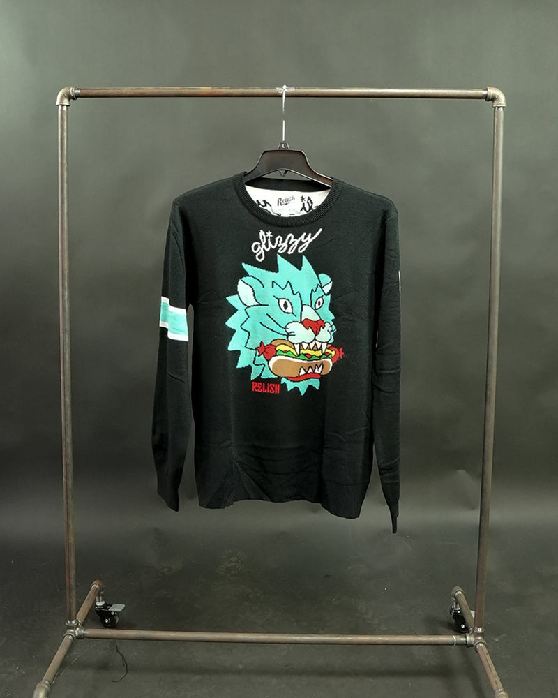 
                  
                    Load image into Gallery viewer, Chicago Style Glizzy &amp;amp; Art Lion sweater - *Black
                  
                