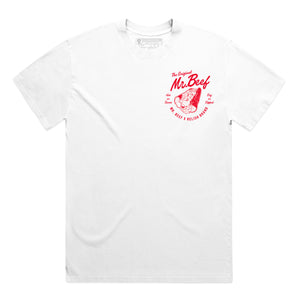 
                  
                    Load image into Gallery viewer, Mr. Beef X Relish Collab - The Original Beef - Garment Dyed - White
                  
                