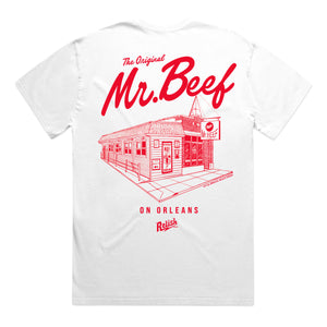 
                  
                    Load image into Gallery viewer, Mr. Beef X Relish Collab - The Original Beef - Garment Dyed - White
                  
                