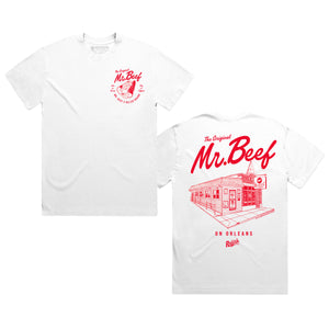
                  
                    Load image into Gallery viewer, Mr. Beef X Relish Collab - The Original Beef - Garment Dyed - White
                  
                