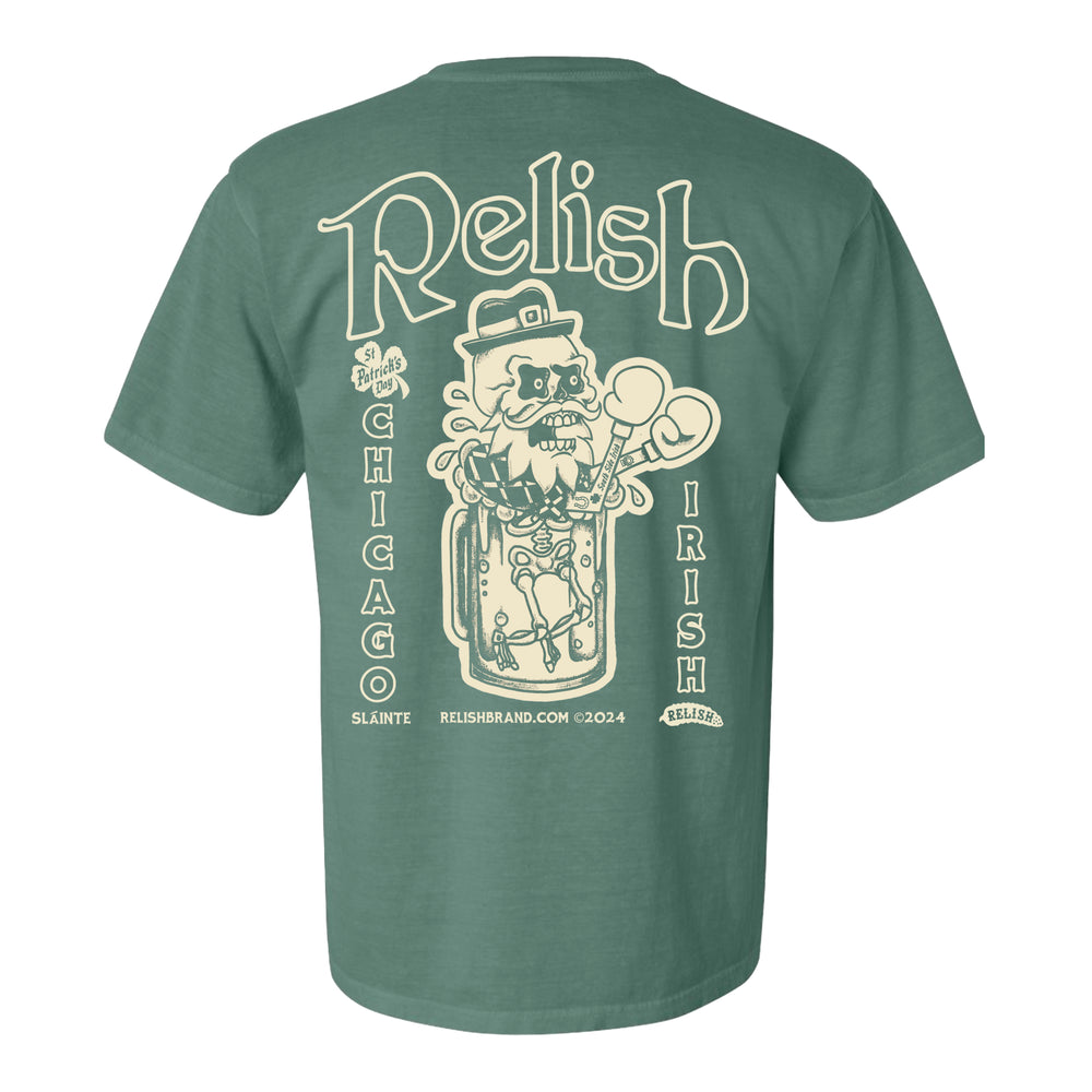 Chi Irish - Leprechaun Beer - Green Tee - Garment Dyed