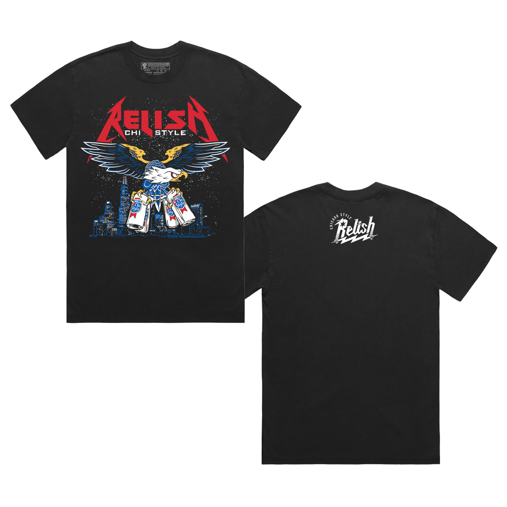 
                  
                    Load image into Gallery viewer, Tall Cans and Talons - Chicago Style metal shirt - Garment Dyed
                  
                