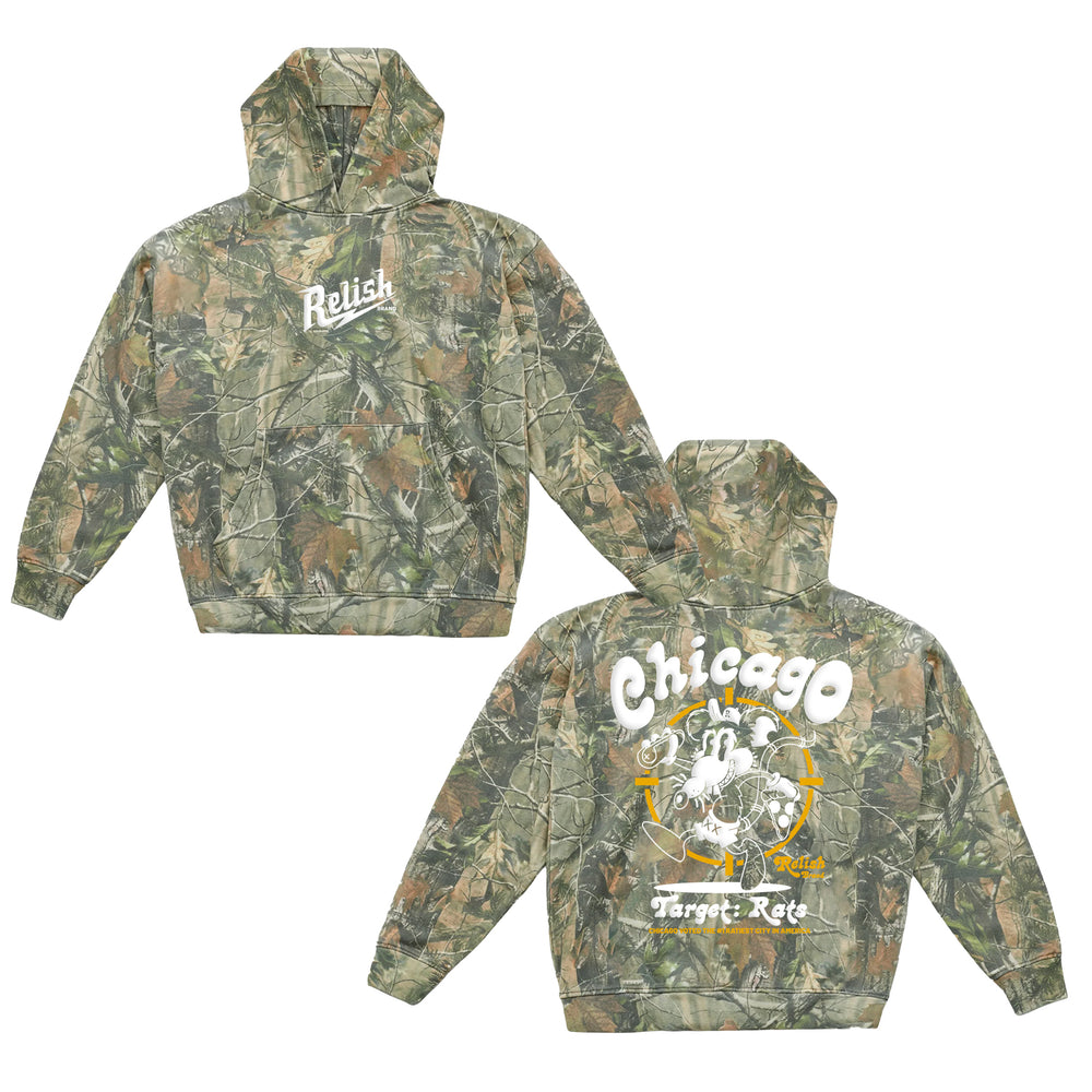 
                  
                    Load image into Gallery viewer, Target: Rats - Puff Print on Heavyweight Hoodie - Vintage Wood Camo
                  
                