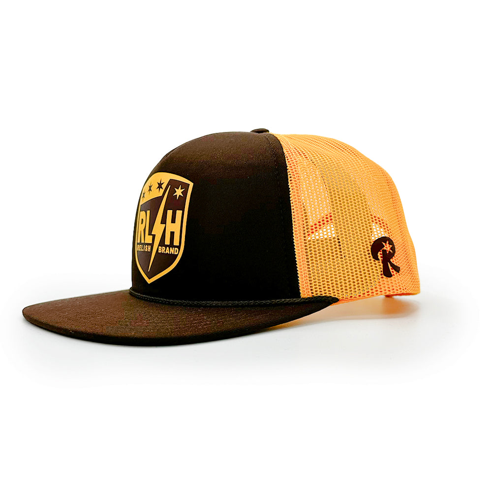 
                  
                    Load image into Gallery viewer, U.S. Carrier Logo- Trucker Snap back - Gold and Brown
                  
                