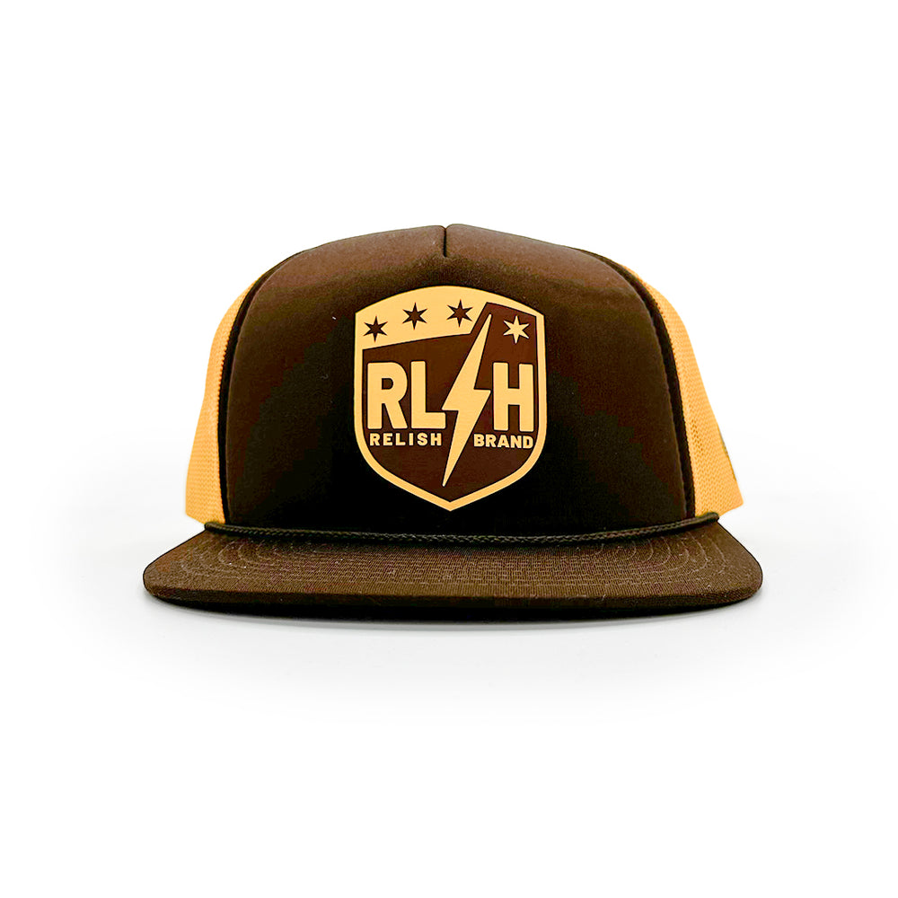 U.S. Carrier Logo- Trucker Snap back - Gold and Brown