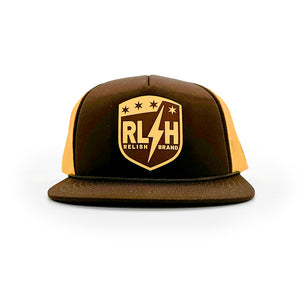 
                  
                    Load image into Gallery viewer, U.S. Carrier Logo- Trucker Snap back - Gold and Brown
                  
                