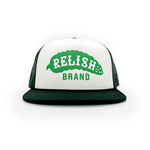 
                  
                    Load image into Gallery viewer, Relish Pickle Logo - Trucker Snapback - White Front
                  
                
