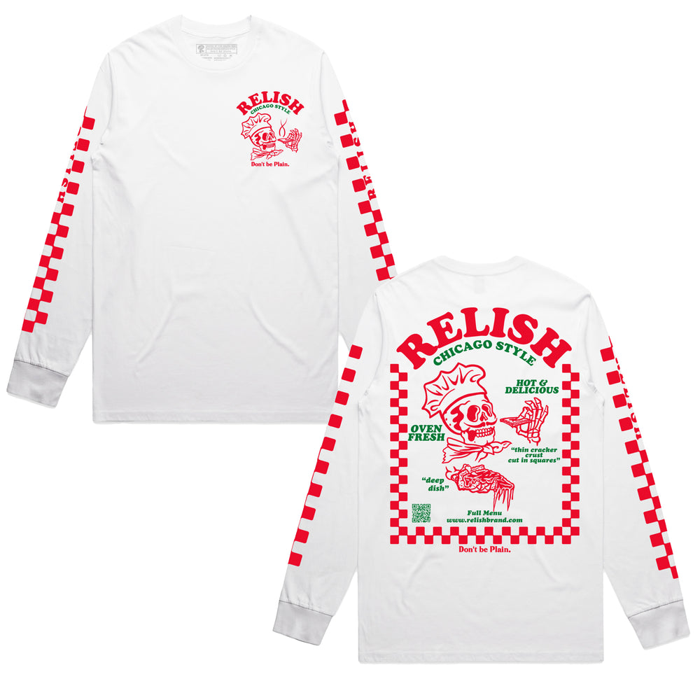 
                  
                    Load image into Gallery viewer, Chicago Pizza - Deep Dish or Tavern style? - Garment Dyed Long Sleeve
                  
                