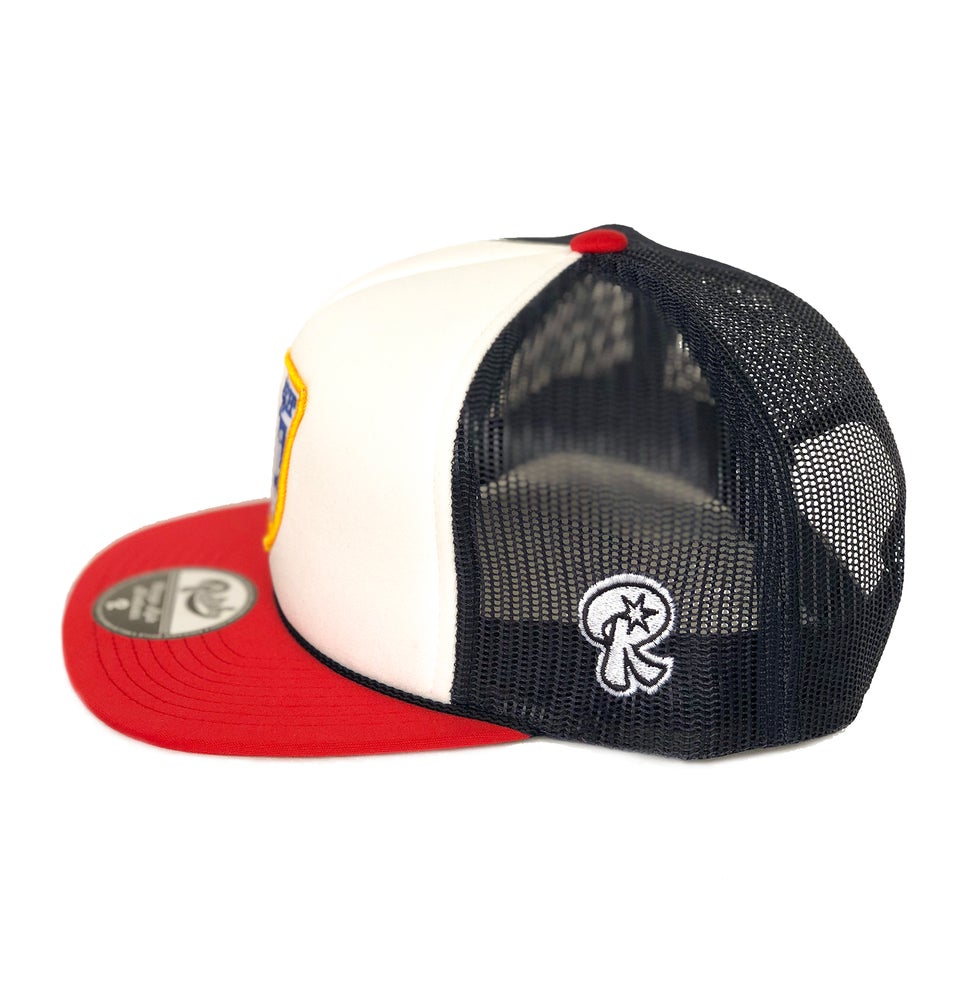 
                  
                    Load image into Gallery viewer, Chi Style - Snapback - Red, White &amp;amp; Brew
                  
                