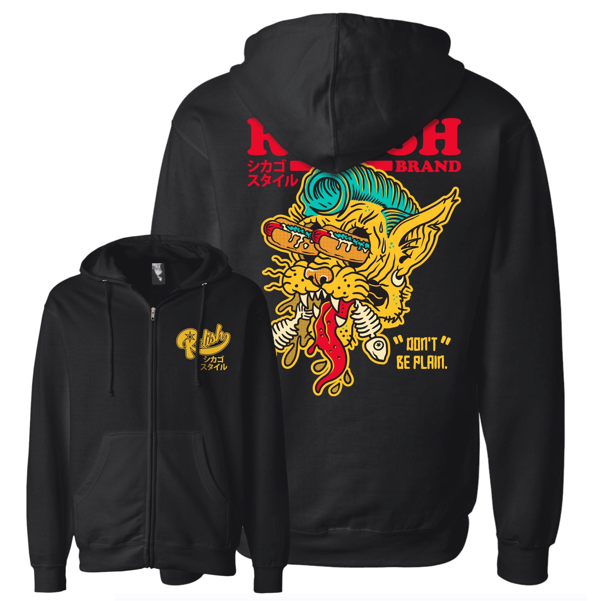 パーカー・フーディ JERSEY HOODIE WITH LE CHAT DE LA MAISON PRINT Relish_HotdogCat_Tattoo_illust